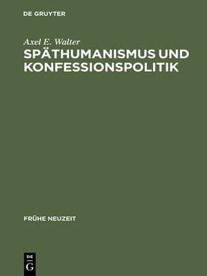 cover image of Späthumanismus und Konfessionspolitik